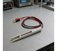 Rackumic LCR Test Leads Four Wire Probe Cable Gold Plated Miniature Chucks for SMD Component Testing on LCZ Digital Bridge Meters Standard 4mm Interface 80.5cm