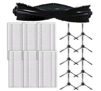 Rackumic Main Brush Side Brushes Kit for XWOW R1 R2 Robot Vacuum Cleaner Replacement ories Nylon Plastic Filter Paper Long Lasting Cleaning Performance Reaches Corners Edges Floors Cars(B)