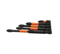 Rackumic PH2 Screwdriver Bits Set 5pcs Alloy Steel Magnetic Cross Head Driver for Electric Drill for IMPACT Driver Hand Tool 1/4 Inch Hex Shank Black Length 25mm 50mm 65mm 70mm 90mm