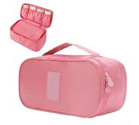 Rackumic Portable Bra Storage Bag 1 Pack Multi-Functional Oxford Cloth Organizer 26x12x13cm for Travel Underwear Lingerie Cosmetics Gray(Red watermelon)