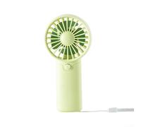 Rackumic Portable Handheld Pocket Fan ABS Material 2W Quiet Operation 45-50dB Adjustable Angle Powered by AAA Battery 6x12.5cm Lightweight for Students and Office in White Green Pink(Green)