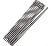 Rackumic Security Screwdriver Bit Set 8pcs for TORX T8 for T10 for T15 for T20 for T25 T27 for T30 T40 200mm Alloy Steel 1/4 Inch Hex Shank for Electric Manual Screwdrivers and Drills Silver