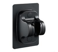 Rackumic Shower Bracket Wall Mounted Punch Shower Head Holder Base Thickened Space Aluminium Adjustable for Bathroom Sturdy Support Modern Style 10x7cm(Black matte)