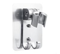 Rackumic Shower Bracket Wall Mounted Punch Shower Head Holder Base Thickened Space Aluminium Adjustable for Bathroom Sturdy Support Modern Style 10x7cm(Space aluminum)