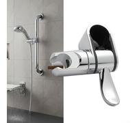 Rackumic Shower Head Holder 360 Degree Rotatable ABS Chrome s 32 mm 1.25 Inch Grab Bar No Drill Installation Scratch Rubber Pads for Seniors and Limited Mobility Silver