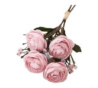 Rackumic Silk Camellia Flower Bouquet Artificial Stem for Wedding Decoration Home Office Photography Prop Lifelike als 32cm Long Flexible Wire to Arrange(Light purple)