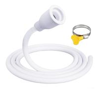 Rackumic Sink Hose Attachment 2M Tap Hose with Shower Spray Head for Kitchen Faucet Garden Watering Outdoor Washing Flexible PVC Leak Proof White Transparent