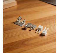 Rackumic Sliding Door Pulley Set 2pcs Adjustable Cabinet Wardrobe Roller Wheels Silent Operation Iron Construction 82x80x13mm Silver for Home Improvement Closet Hardware