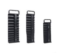 Rackumic Socket Organizer Tray for 1/4 3/8 1/2 Inch Duty Holder Featuring Magnetic Rear Panel and Ergonomic Grip to Hold 76 SAE Metric Shallow Deep Sockets for Mechanic Tool Storage 3 Pack(black)