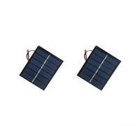 Rackumic Solar Battery Charger 3V 0.6W Polycrystalline Silicon Panel 60x75mm 19 Percent Efficiency 15cm Cable for 2.4V Devices DIY Projects Small Electronics Black 2 Pack