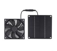 Rackumic Solar Exhaust Fan Kit 3W 12V Panel Weatherproof Motor 50x150mm Panel 12x12cm Fan for Poultry House Greenhouse Shed House Black