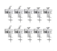 Rackumic Solar Panel Mount Kit 10 Pack Holder for Flat or Sloped Roof Installation with Mounting Rails Z Brackets and Center Clamps