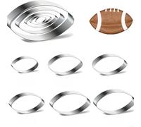 Rackumic Stainless Steel Cookie Set 6 Piece Football and Nut Shaped Baking Tools for DIY Biscuit Fondant Sandwich Fruit Cutting Rugby Ball(B)