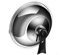 Rackumic Tempered Glass Lid Stainless Steel Pot Cover Heat Self Standing Feature Tight Closure for Monitoring Cooking Progress 28CM to 42CM Silver Kitchen Tool(32CM)