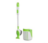 Rackumic Toilet Brush Set with Plunger Silic Bristles Wall Mounted Holder Quick Dry Base 360 Degree Deep Clean for Bathroom Hygiene Red Color 41x8x8cm Size(Green)