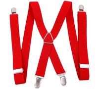 Rackumic Unisex Adjustable Suspenders with 4 Strong Clips Elastic Cross Back Straps for Men and Women 120cm Length for Formal Casual Pants Secure Fit for Daily Work and Events(A)