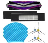 Rackumic Vacuum Cleaner Parts Kit for Eureka NER700 Main Brush Side Brush Filter Mop Cloth Microfiber Nylon Plastic Household Floor Cleaning Replacement Set As Shown(A)