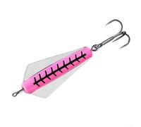 Rackumic VIB Lure Devil Fishing Bait Spinner Canberra Killer Tasmanian Saltwater Swimbait for Pike Bass Trout with Die Cast Metal Body and Hooks in Pink Size 7.3cm Weight 26g(20g5.6cm pink fishbone)