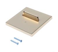 Rackumic Wall Light Switch AC110-250V Gold Tempered Glass Panel for Toggle Button LED Indicator 86x86mm Modern Home Office Lighting Control Compatible with Standard Electrical Boxes(1 Gang 1 Way)