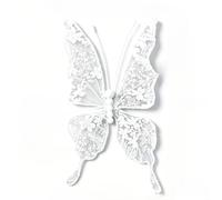 Rackumic White Lace Butterfly Artificial Flowers, Handmade Foam Floral Decor for Wedding Stage Props, Party and Holiday Events, Lightweight Realistic Arrangement 22x20x32cm