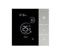 Rackumic WiFi Thermostat For Tuya With Voice Control And Programmable For Water Floor Heating Or Gas Boiler Systems Black Silver 86x86x40mm 16A Load Accuracy(YJ508-GA-WIFI)