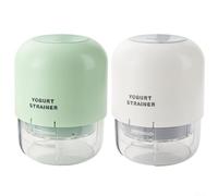Rackumic Yogurt Strainer Self-Made Creamy Greek Pressure Filtration Fine Mesh Whey Separator for Home Kitchen Cooking with Lid ABS Material 18.5x13.3cm Size White Green Color Option(Green)