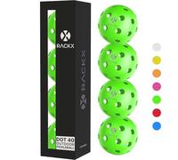 RACKX Pickleball DOT40 Balls - Specially for Outdoor Pickleball with 40 Holes - Pack of 4 (Green)