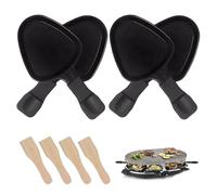 Raclette Cheese, Grilled Cheese Pan, 4PCS Non Stick Triangular Raclette Melter with 4PCS for Home Kitchen Camping