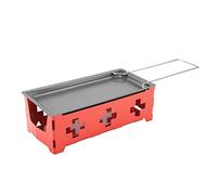 Raclette Cheese Melter, Portable Non Stick Raclette Grill Raclette Table Grill Cheese Raclette Rotaster Baking Tray Stove Set with Spatula Home Kitchen Grilling Tool (red)
