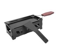 Raclette Cheese Melter, Raclette Table Grill Portable Candlelight Cheese Raclette Non Stick Rotaster Baking Tray Cheese Melt Pan Cheese Grill Pan with Wooden Handle Home Kitchen Barbecue Tool