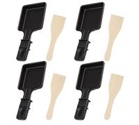 Raclette Grill | 4X Non-Stick Electric Grill Cheese Egg Pan, Non-Stick Grill Pans, Multipurpose Egg Cooking Pan With Spatula For Family Parties Baking, Steaks, Burgers