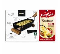 Raclette Starter Kit, with Boska Party Raclette Grill, Candles, Scraper and 250g Raclette Cheese Slices - from Great British Trading