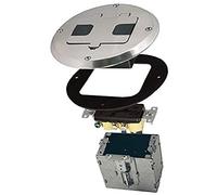RACO 6239NI Floor Kit with Recessed Duplex 15A TR Device and Adjustable Steel Box, 1-Gang, Nickel