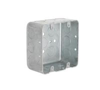 Raco Hubbell 680 2-Unit, 2-1/2" Deep, 1/2" Side Bulges, 4" Square Switch Box, Drawn Silver, Grey