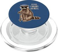 Racoon cute funny old grandpa still trashy vintage graphic PopSockets PopGrip for MagSafe