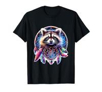 Racoon Dreamcatcher Floral Spirit Animal Boho Style Art T-Shirt