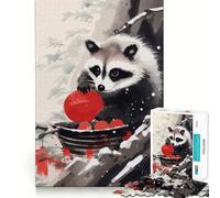 Racoon Eat Japanese Jigsaw Puzzle 1000 Piece for Adults Think Smart Toy Family Joy Accurate Cut Fine Art Piece (38x52cm)
