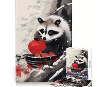 Racoon Eat Japanese Jigsaw Puzzle 1000 Piece for Adults Think Smart Toy Family Joy Accurate Cut Fine Art Piece (38x52cm)