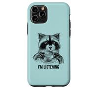 Racoon funny cute tea therapy animal friend vintage ironic Case for iPhone 11 Pro