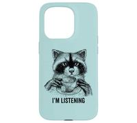 Racoon funny cute tea therapy animal friend vintage ironic Case for iPhone 15 Pro