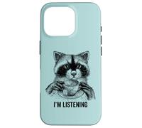 Racoon funny cute tea therapy animal friend vintage ironic Case for iPhone 16 Pro