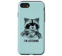 Racoon funny cute tea therapy animal friend vintage ironic Case for iPhone SE (2020) / 7/8