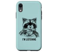 Racoon funny cute tea therapy animal friend vintage ironic Case for iPhone XR