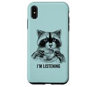 Racoon funny cute tea therapy animal friend vintage ironic Case for iPhone XS Max
