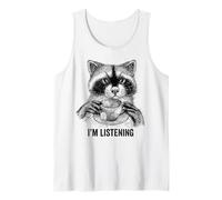 Racoon Funny Cute Tea Therapy Animal Friend Vintage Ironic Tank Top