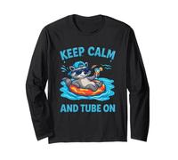 Racoon on River tube River Tubing and River Racoon Tubing Long Sleeve T-Shirt