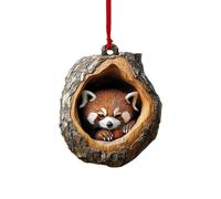 Racoon Owl Christmas Tree Decorations, 2D Raccoon Squirrel Ornament Pendant, Cute Animal Rustic Seasonal Décor, Hedgehog Bunny Bird Christmas Ornaments For The Home, Shelf