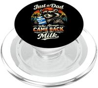 Racoon Papa, Just A Dad Who Always Came Back with The Milk PopSockets PopGrip for MagSafe