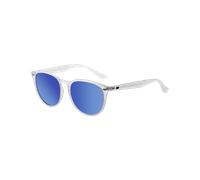 Racoon Polarised Sunglasses in Satin Crystal Grey & Blue Mirror