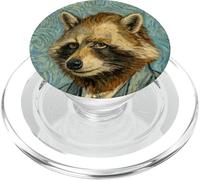 Racoon Van Gogh Portrait Vintage Trash Impressionism Art PopSockets PopGrip for MagSafe